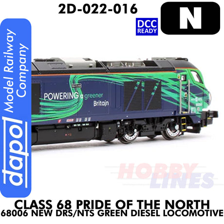 Class 68 Pride of the North  68006 New DRS/NTS Green Diesel - DCC ready | Dapol | 2D-022-016