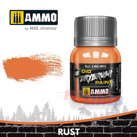 DIO Drybrush Paint - Medium Rust 40ml | Ammo by Mig Jimenez | MIG0611