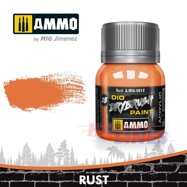 DIO Drybrush Paint - Medium Rust 40ml | Ammo by Mig Jimenez | MIG0611