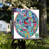 Four Birds 500 pc Round Puzzle | eeBoo | PZFBRD