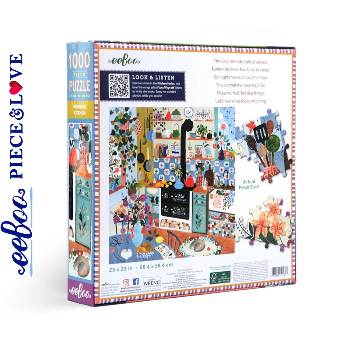 eeBoo MORNING KITCHEN 1000 pc Square Jigsaw Puzzle Super Deluxe PZTMNK