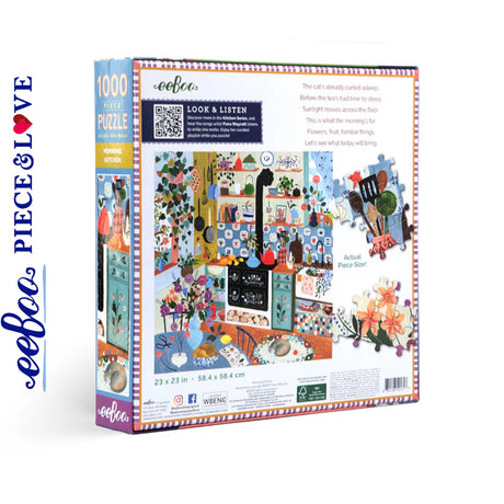 eeBoo MORNING KITCHEN 1000 pc Square Jigsaw Puzzle Super Deluxe PZTMNK