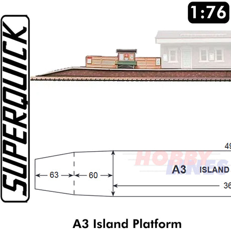 ISLAND PLATFORM A3 1:72 OO HO Gauge Railways Building Series A A03 SuperQuick