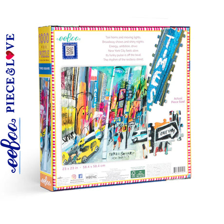eeBoo TIMES SQUARE 1000 pc Square Jigsaw Puzzle Super Deluxe PZTTMS