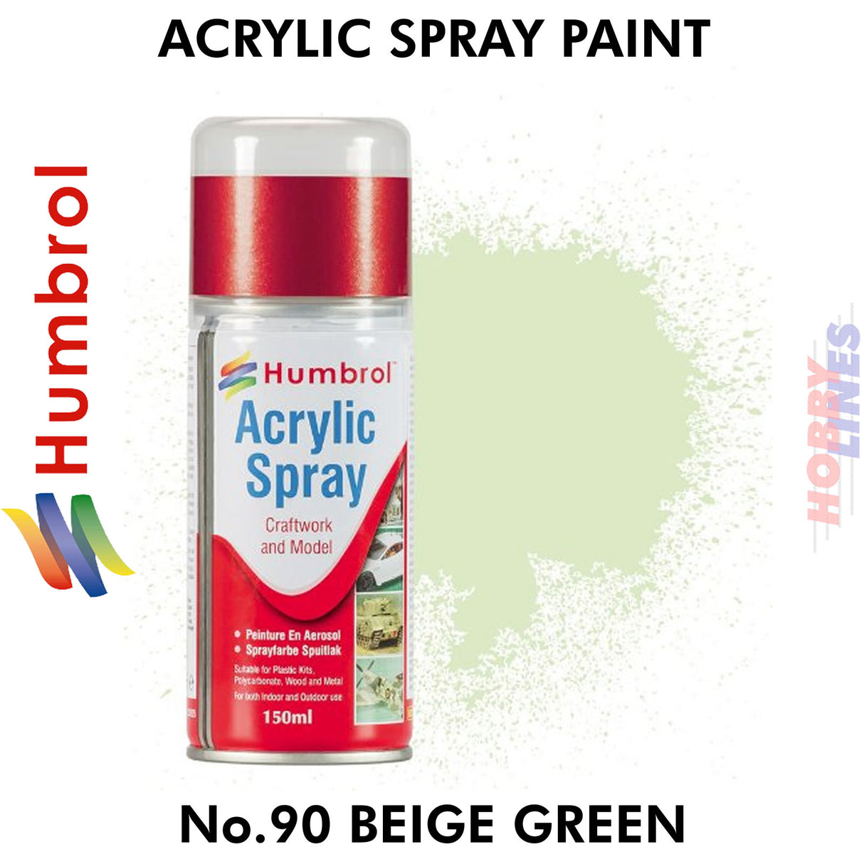 No 90 Beige Green Matt 150ML Humbrol Sprays 