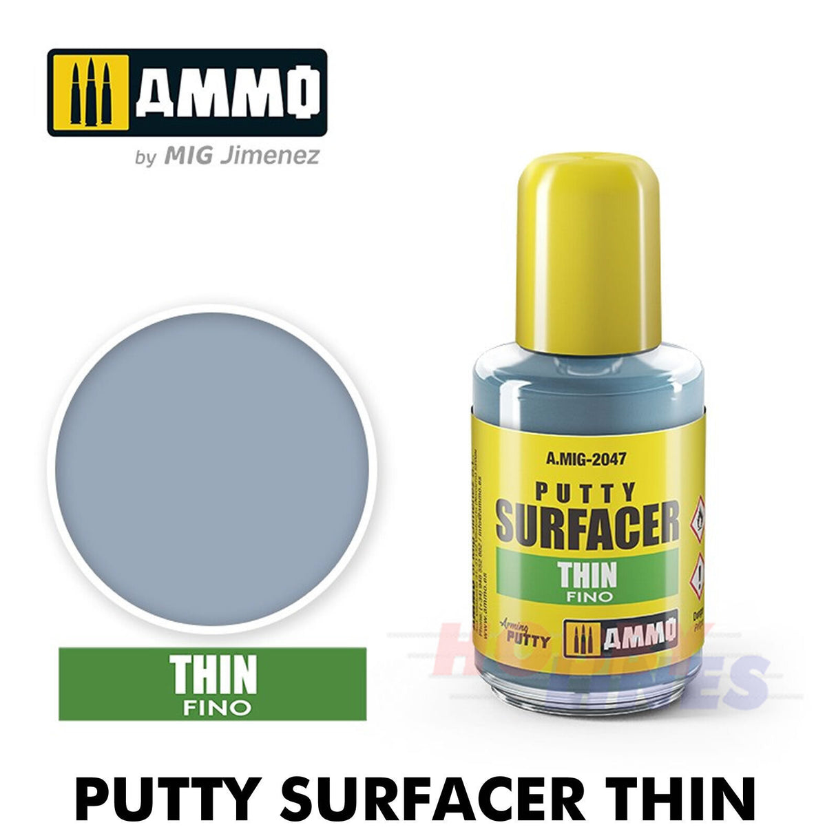 PUTTY SURFACER Thin Medium Thick 30ml liquid AMMO Mig Jimenez MIG2047 8 9