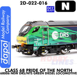 Class 68 Pride of the North  68006 New DRS/NTS Green Diesel - DCC ready | Dapol | 2D-022-016