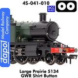 LARGE PRAIRIE 5134 GWR SHIRT BUTTON DCC Ready Steam Locomotive | Dapol | 4S-041-010