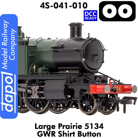 LARGE PRAIRIE 5134 GWR SHIRT BUTTON DCC Ready Steam Locomotive | Dapol | 4S-041-010
