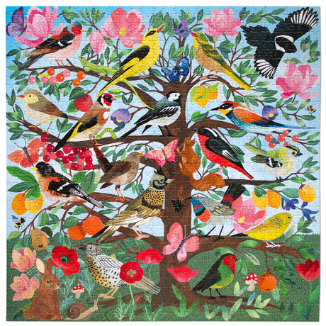 * DAMAGED BOX * - French Medieval Songbirds - 1000pc Puzzle | eeBoo | PZT959