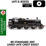 Lionheart Trains - BR 3MT LINED LATE CREST 82027  DCC&Sound 1:43.5 OO | Dapol | LHT-S-8203S