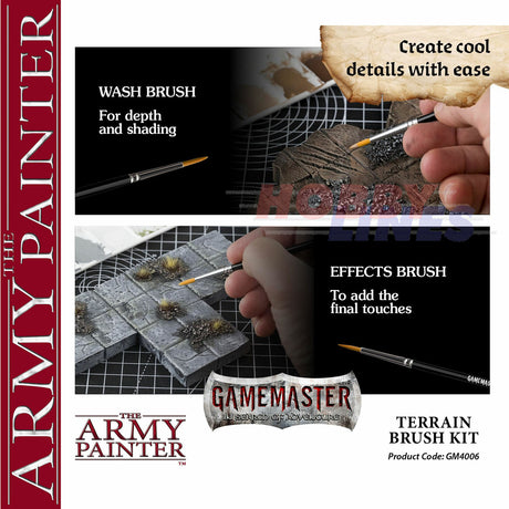 GAMEMASTER TERRAIN BRUSH KIT 4 top quality brushes The Army Painter GM4006P