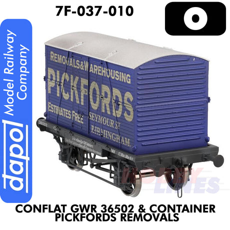 Conflat GWR 3650W & Container Pickfords Removals - Wagon | Dapol | 7F-037-010