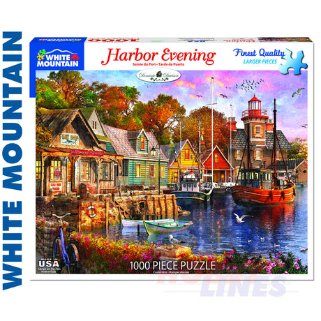 *Damaged Box* Harbour Evening - 1000pc Puzzle | White Mountain | 1418pz 