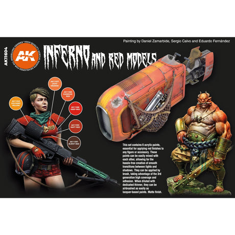 Inferno & Red Creatures - 3G Acrylic Paint x 6  | AK interactive | AK11604