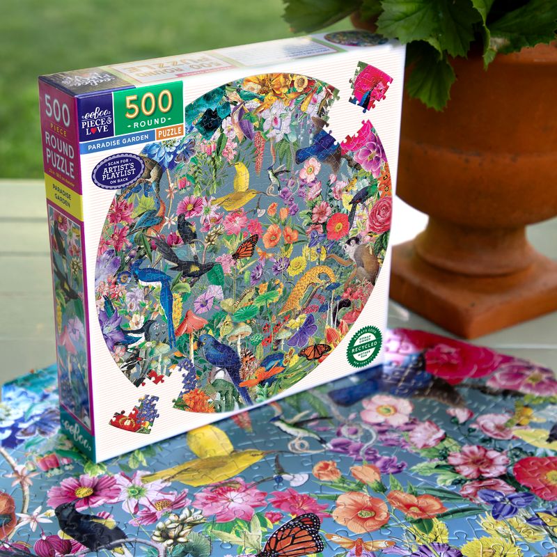 Paradise Garden 500 piece - Round Puzzle | eeBoo | PZF396
