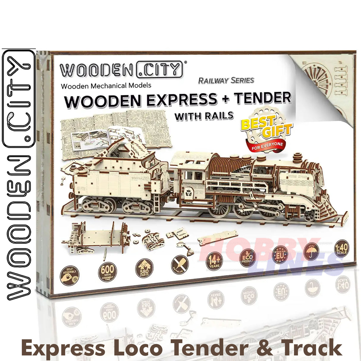 Express Loco Tender & Track - 3D Puzzle | Wooden City | WR323