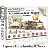 Express Loco Tender & Track - 3D Puzzle | Wooden City | WR323
