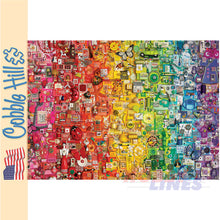 Load image into Gallery viewer, Colourful Rainbow COBBLE HILL 1000pc Shelly Davies jigsaw puzzle 40062
