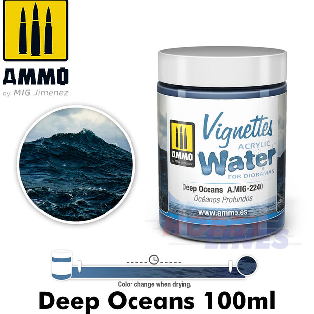 Acrylic Water - Deep Oceans - 100ml | Ammo by Mig Jimenez | MIG2240