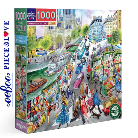 eeBoo PARIS BOOKSELLER 1000 pc Square Jigsaw Puzzle Super Deluxe PZTPBS