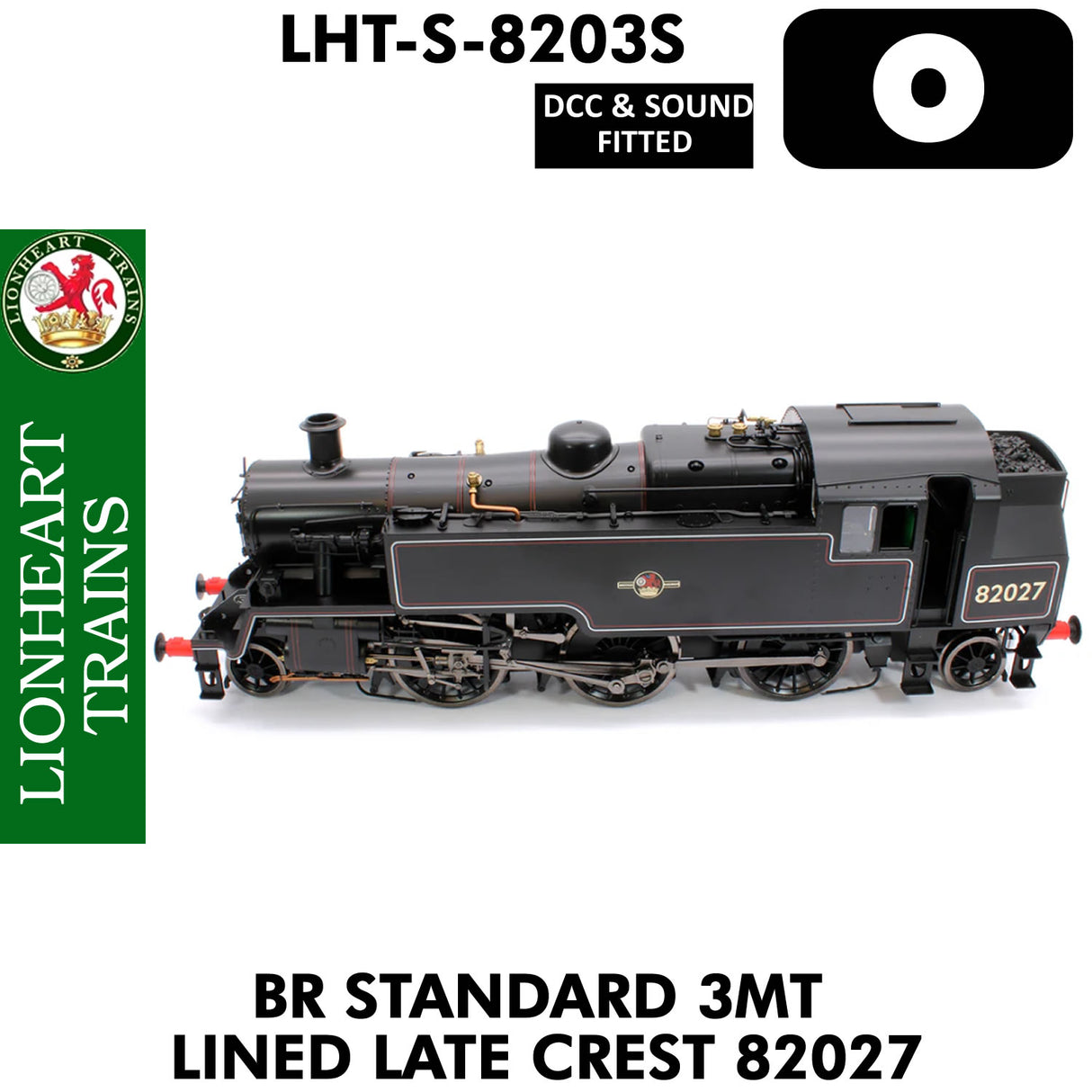 Lionheart Trains - BR 3MT LINED LATE CREST 82027  DCC&Sound 1:43.5 OO | Dapol | LHT-S-8203S
