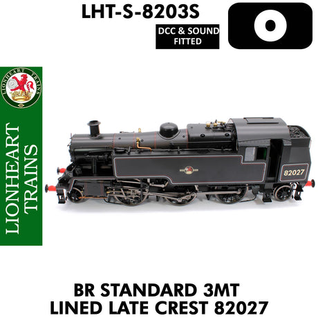 Lionheart Trains - BR 3MT LINED LATE CREST 82027  DCC&Sound 1:43.5 OO | Dapol | LHT-S-8203S