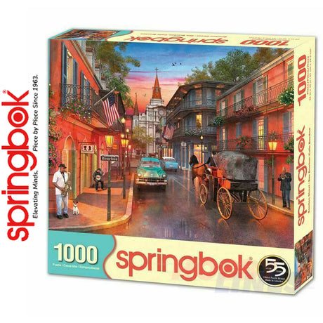 BOURBON STREET New Orleans 1000pc SPRINGBOK Jigsaw Puzzle Random Cut Super Deluxe