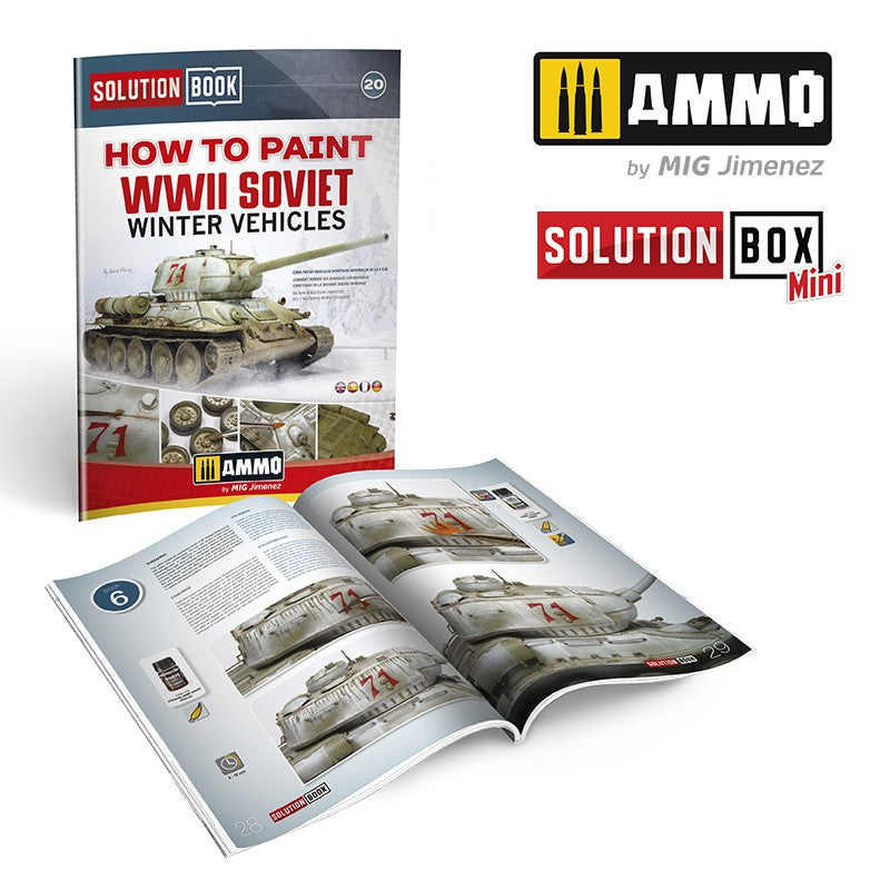  Solution Book 20 - How to Paint WWII Soviet Winter Vehicles (English, Castellano, Français, Deutsch) | Ammo by Mig Jimenez | MIG6603