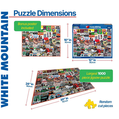 I Love Hiking - 1000pc Puzzle | White Mountain | 2172pz