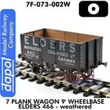 7 Plank Wagon 9' Wheelbase Elders 466 - Weathered | Dapol | 7F-073-002W