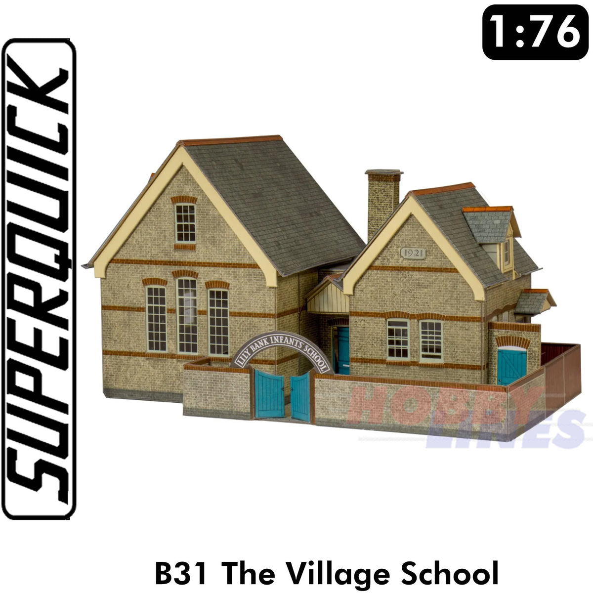 VILLAGE SCHOOL 1:72 Scale OO HO Gauge Railways Building Series B B31 SuperQuick