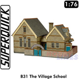 VILLAGE SCHOOL 1:72 Scale OO HO Gauge Railways Building Series B B31 SuperQuick