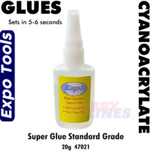 Load image into Gallery viewer, Cyano Super Glue 20g Standard Grade 5-6 seconds Cyanoacrylate Expo Tools 47021
