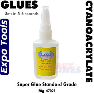 Cyano Super Glue 20g Standard Grade 5-6 seconds Cyanoacrylate Expo Tools 47021