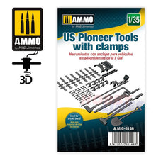 Load image into Gallery viewer, US Pioneer Tools with Clamps 3D printed 1:35 Ammo by Mig Jimenez MIG8146
