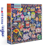 eeBoo THE CAT & THE YARN 1000 pc Square Jigsaw Puzzle Super Deluxe PZT120