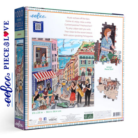 eeBoo LISBON 1000 pc Square Jigsaw Puzzle Super Deluxe PZTLSB