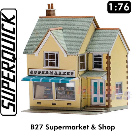 SUPERMARKET & SHOP 1:72 OO HO Gauge Railways Building Series B B27 SuperQuick