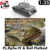 Pz.Kpfw IV Ausf.J & Ommr Rail Flatbed -  1/35 | Border Models | BT025