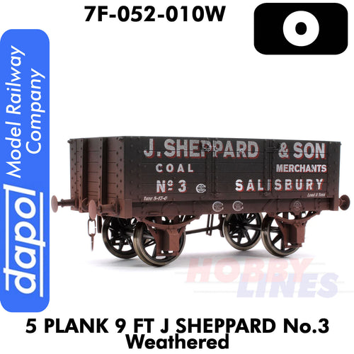 5 Plank 9 Ft J Sheppard No3 Weathered 1:43 O gauge Dapol 7F-053-010