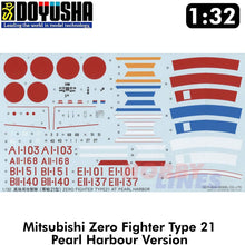 Load image into Gallery viewer, Mitsubishi ZERO Pearl Harbour Fighter Type 21  WWII 1:32 kit DOYUSHA 32DOYZEP
