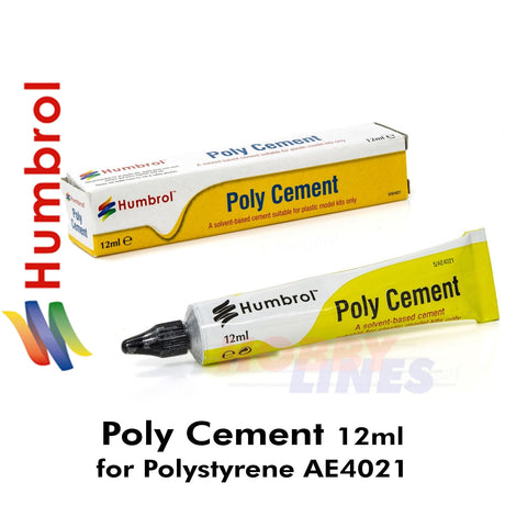 Humbrol  POLY CEMENT 12ml tube AE4021 for Polystyrene Styrene kits etc