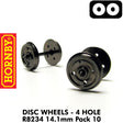 OO Gauge Disc Wheels & Axels 14.1mm - 10 Pack | Hornby |  R8234