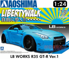 Load image into Gallery viewer, R35 NISSAN GT-R Ver 1 LB Works LibertyWalk SKYLINE 1:24 Scale AOSHIMA 05402
