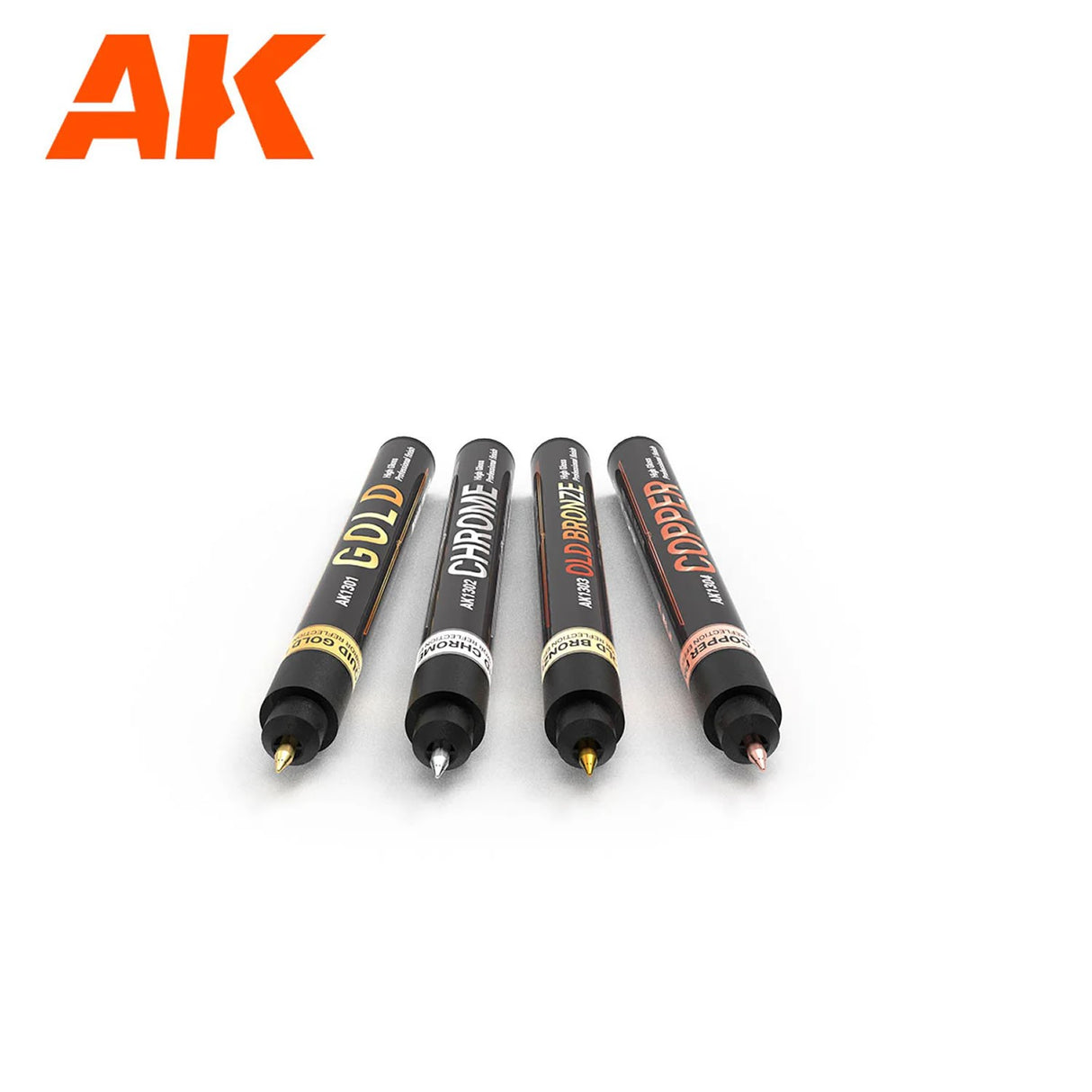 Metallic Liquid Markers - Set of 4 - Fine Tip 1.0mm | AK interactive | AK1300