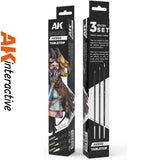 Tabeltop Synethic Brushes x 3 | AK interactive | AKB102