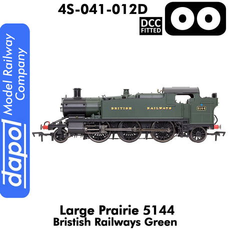 LARGE PRAIRIE 5144 BR Green DCC Fitted Steam Locomotive |  Dapol | 4S-041-012D