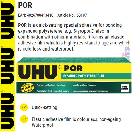 POR - Expanded Polystyrene Glue - 50ml | UHU | 63187
