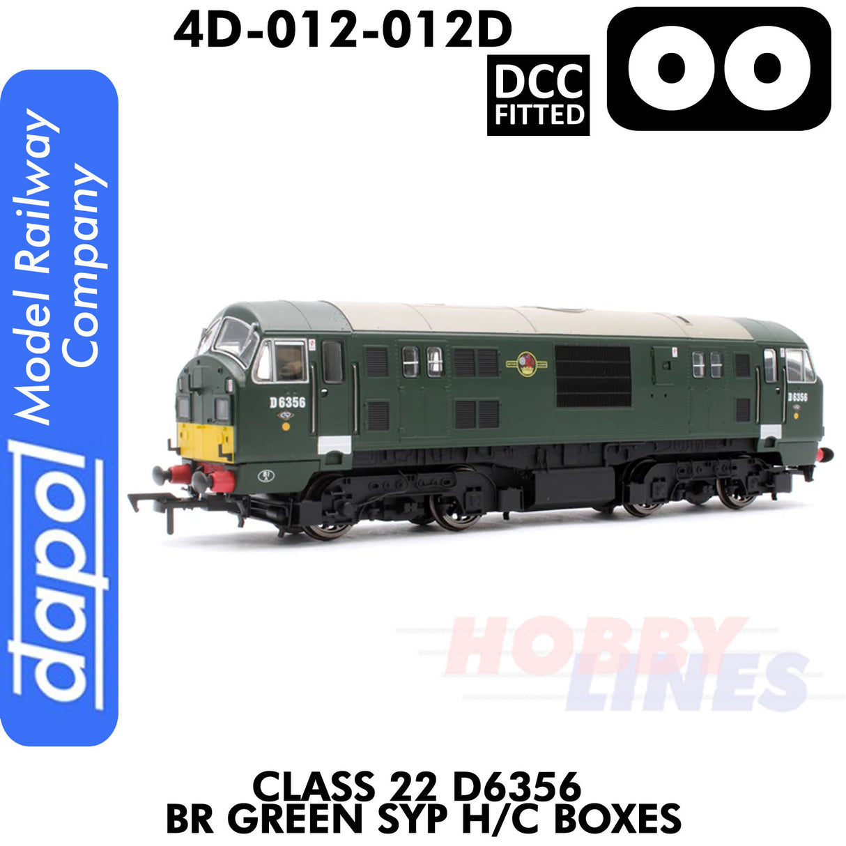 Class 22 D6356 BR Green SYP H/C Boxes - DCC Fitted | Dapol | 4D-012-012D